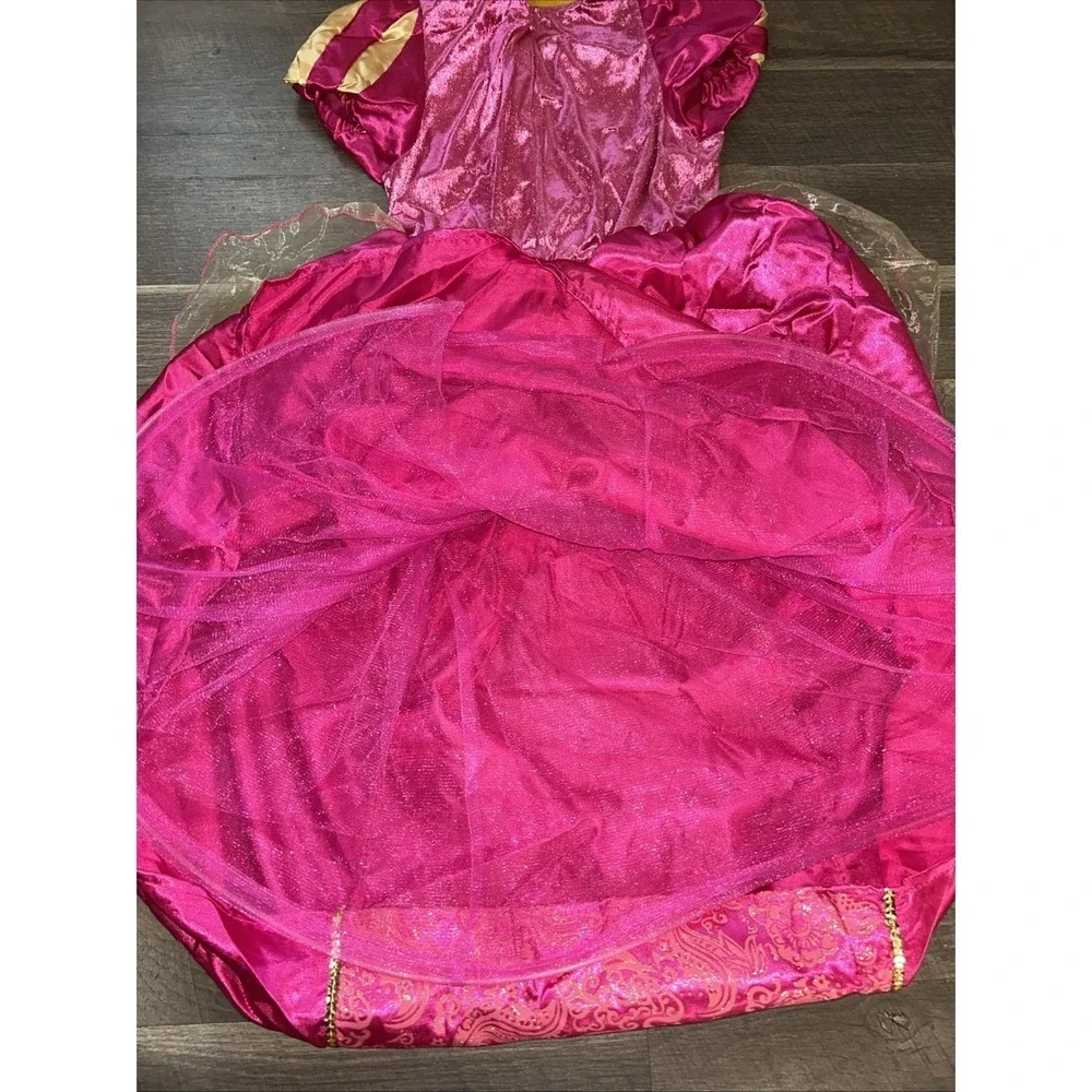 Royal Queen Pink Gold Child Halloween Costume Dress‎ L(10-12)